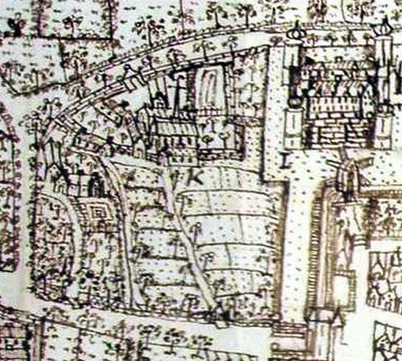detail kaart Vossius uit 1597