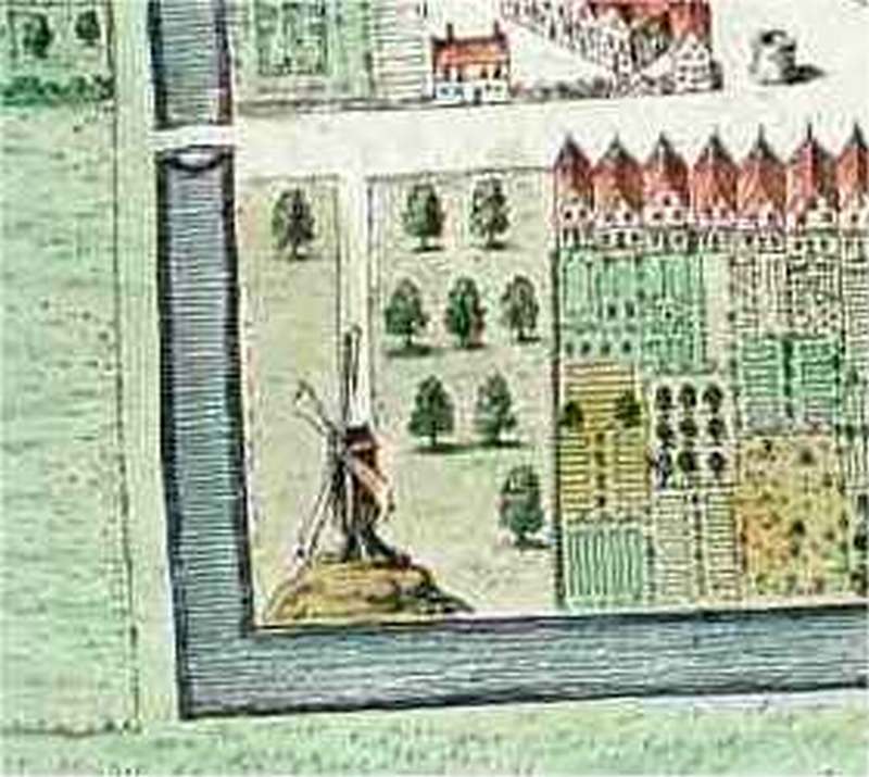 Molenberg op kaart Blaeu in 1649