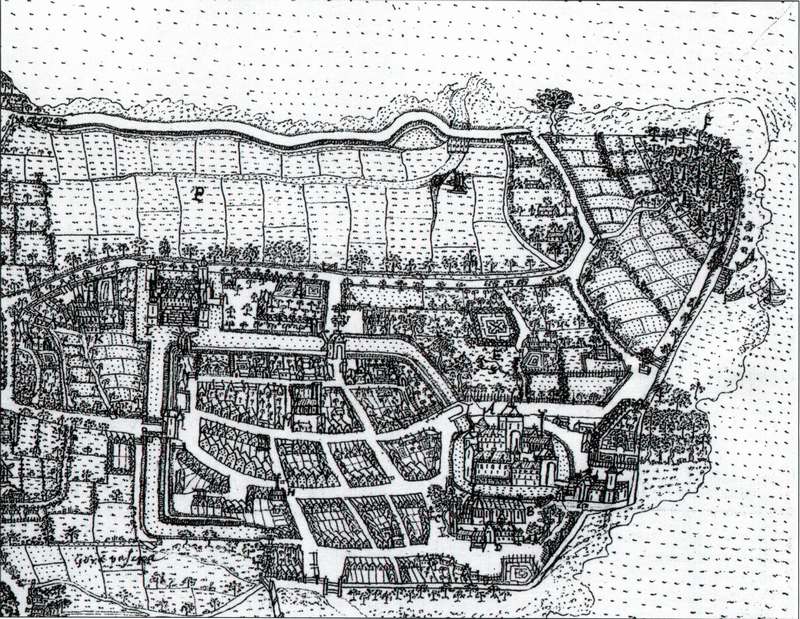 de kaart van Johannes Vossius in het manuscript van Westendorp