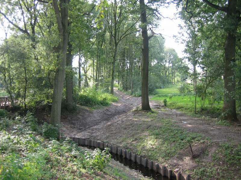 Zichtlijn in het vernieuwde park Old Ruitenborgh naar een ontwerp van Anja Guinée