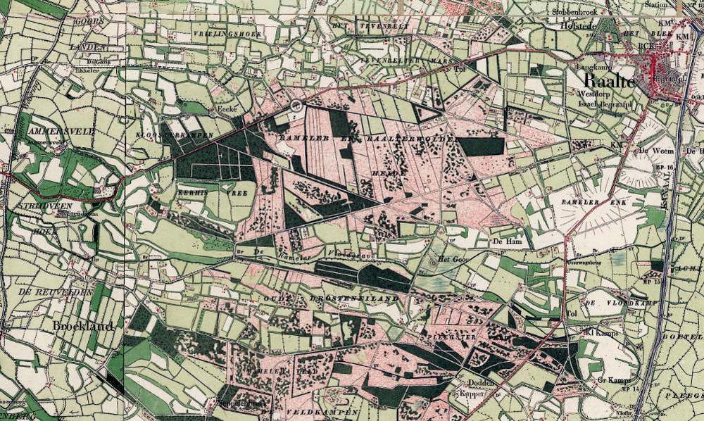 kaart 1900 Broekland Raalte