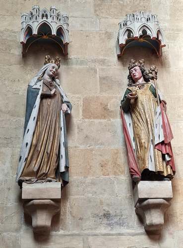 Otto I en Adelheid als standbeeld in de Dom van Meissen
