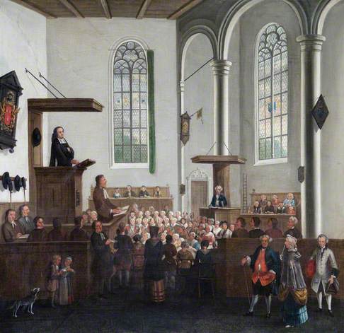 Schilderij toegeschreven aan John Wesley (1703-1791), nu in een museum in Londen te zien
