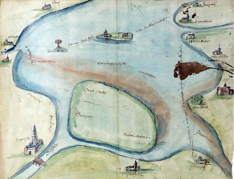Kaart van de limieten van Overijssel, 1534